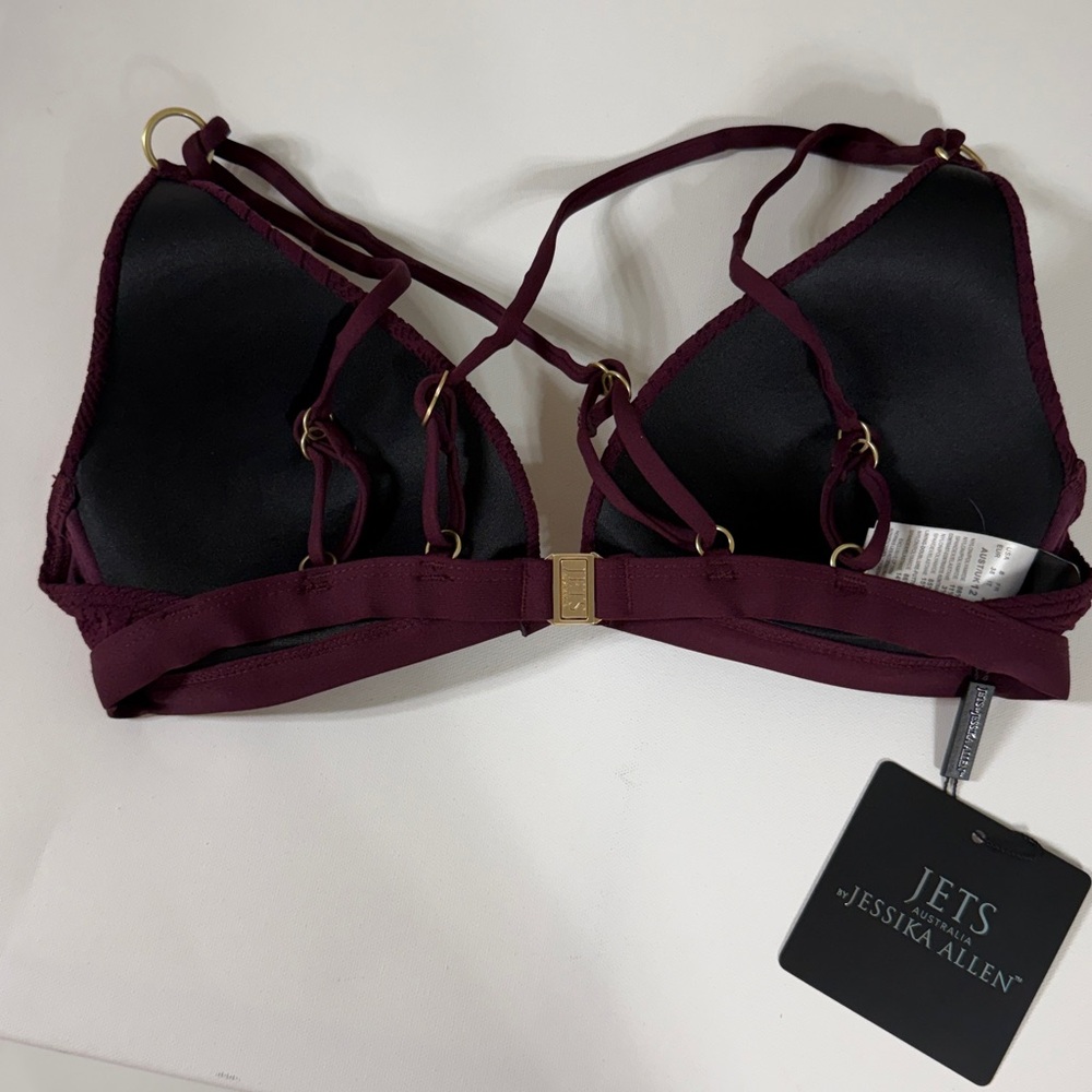 Jets Australia Triangle Bikini Top in Plum. NEW with tags. Size 8 - Picture 5 of 6